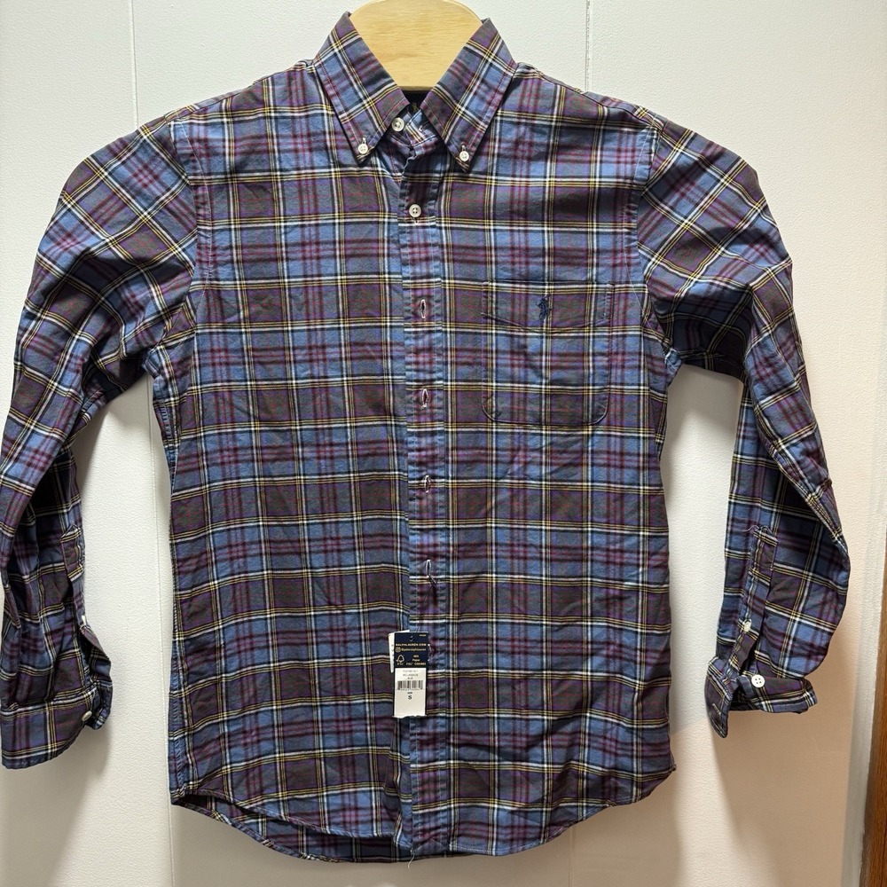 Ralph Lauren Shirt Colorful Plaid Button Down Mens Size Small Long Sleeve NEW